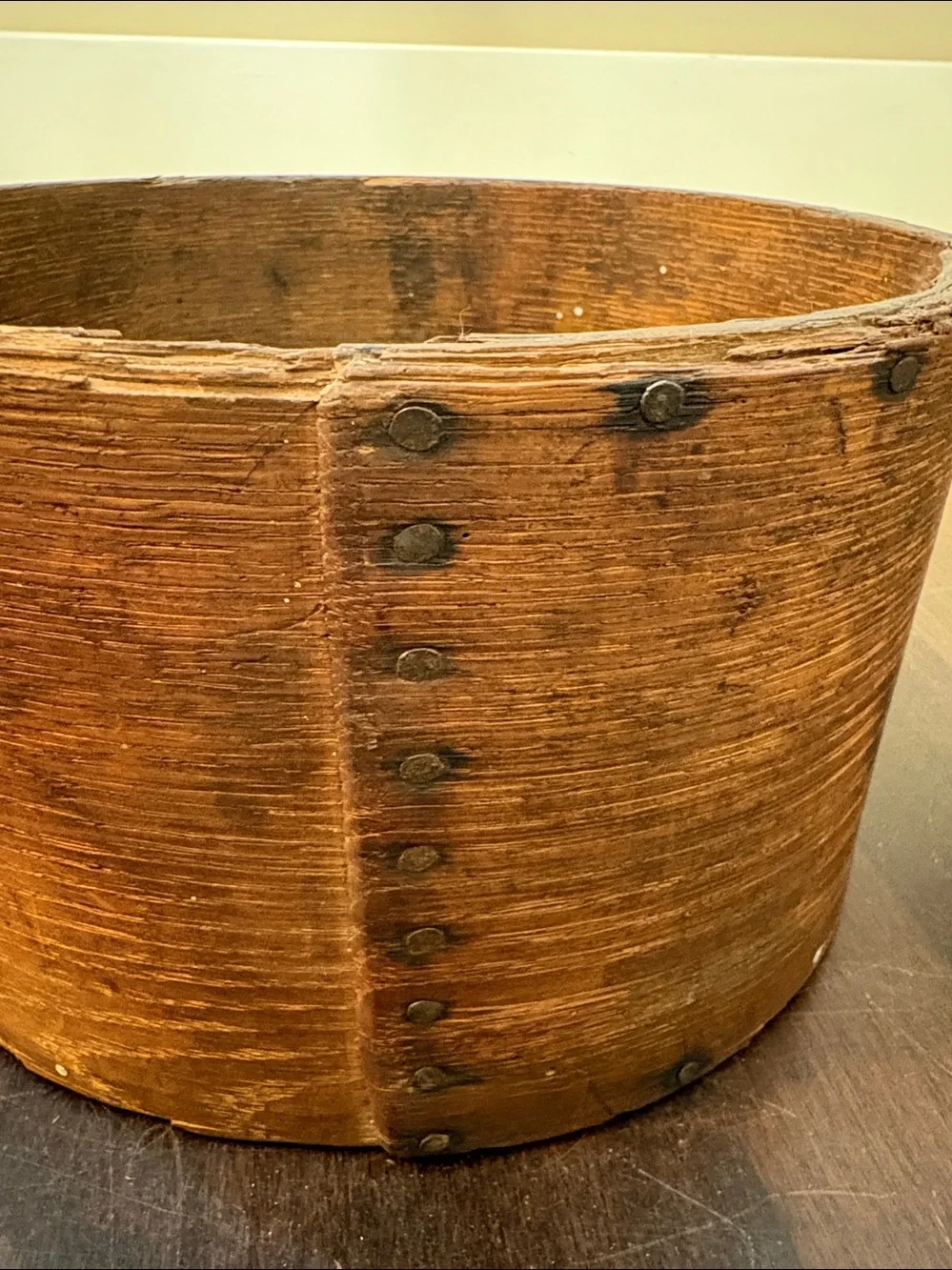 Antique Primitive Bentwood Dry Grain Measure - 9” Vintage Wooden Pantry Box